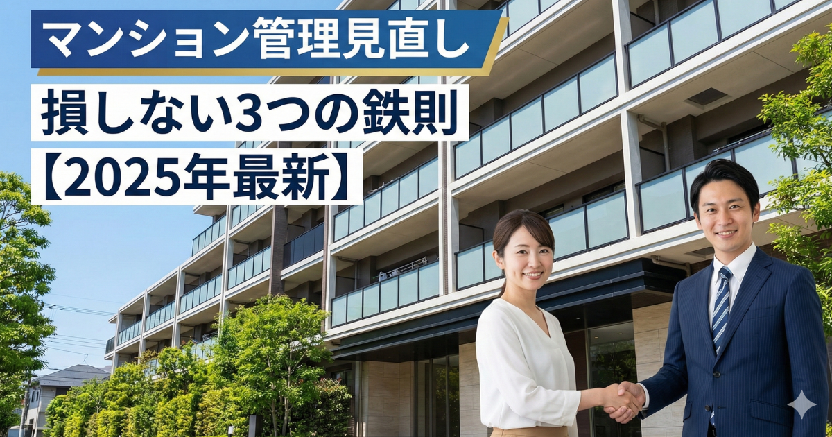 マンションの前で女性と男性が握手している写真