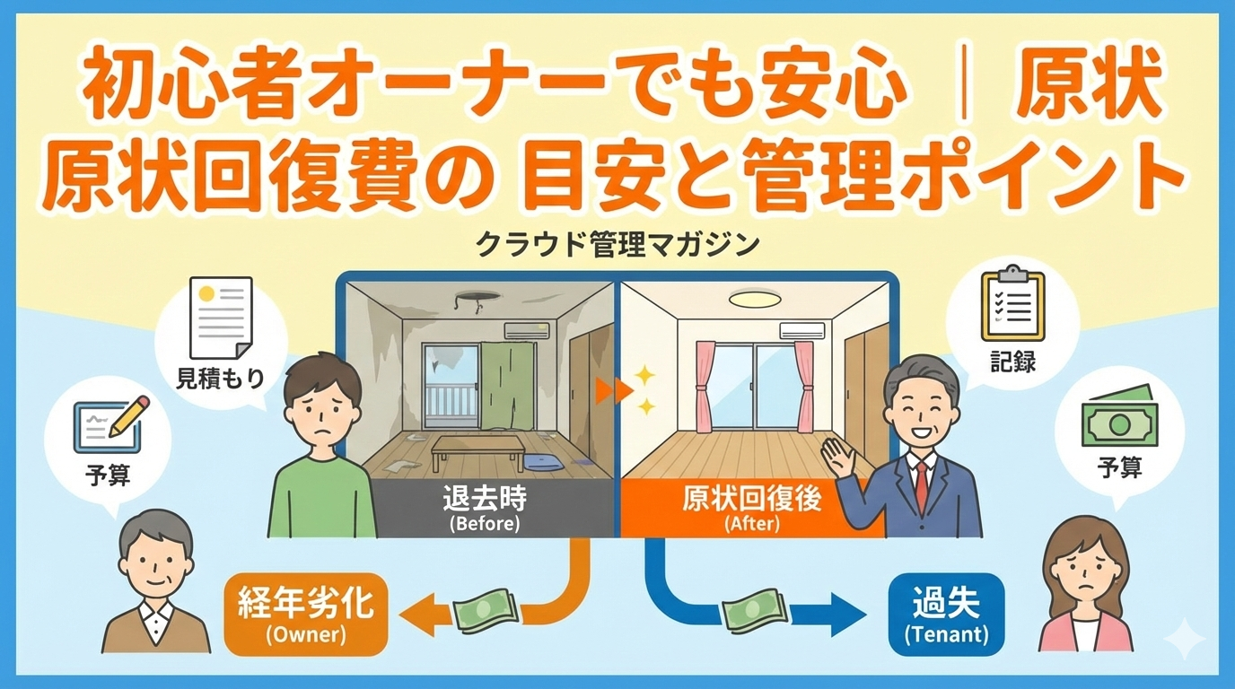 初心者オーナーでも安心｜マンションの原状回復費用の目安と管理ポイント