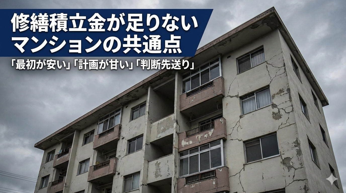 修繕積立金が足りないマンションの共通点｜将来の負担を見抜くための見方