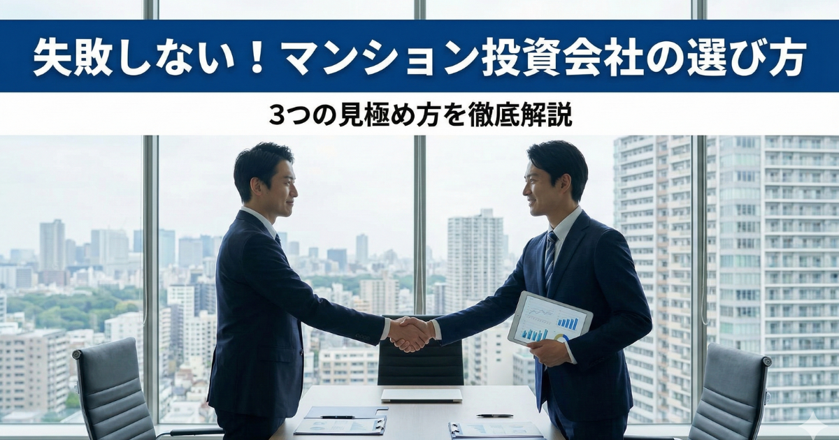 マンション投資会社の選び方で投資家と営業マンが握手している写真