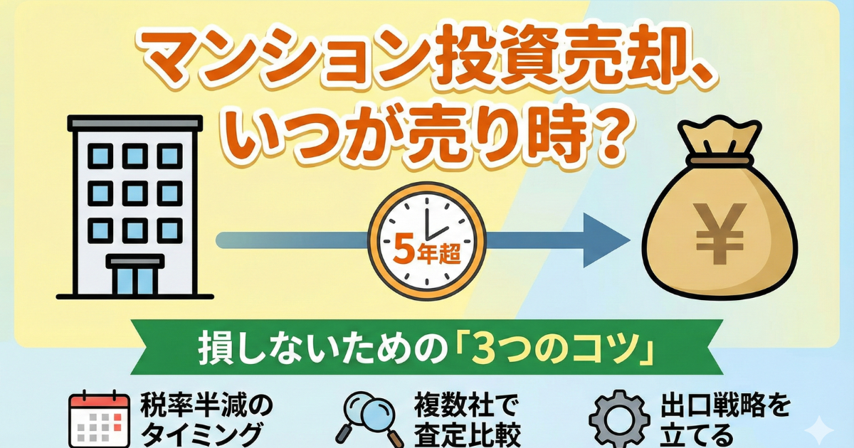 マンション投資の売却についての図解イラスト