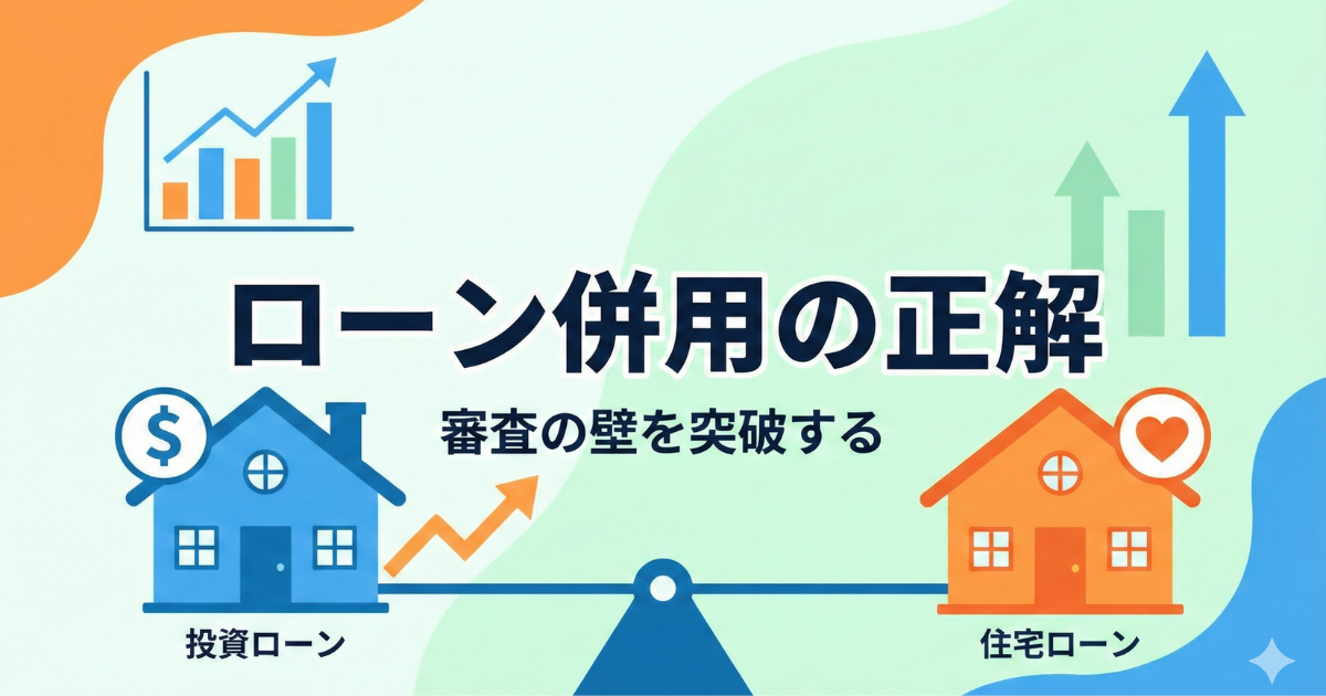 マンション投資ローンと住宅ローンの兼用について比較するイラスト