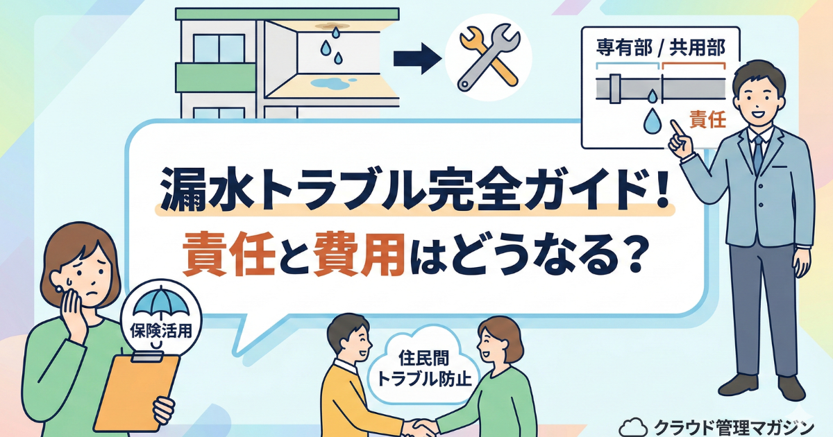 【完全版】マンション管理の漏水トラブル！責任と費用負担の3原則