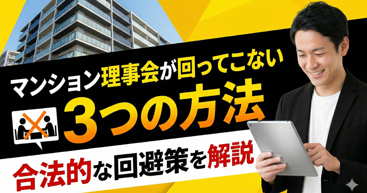 マンション理事会が回ってこない3つの方法を見やすいサムネイルにした写真