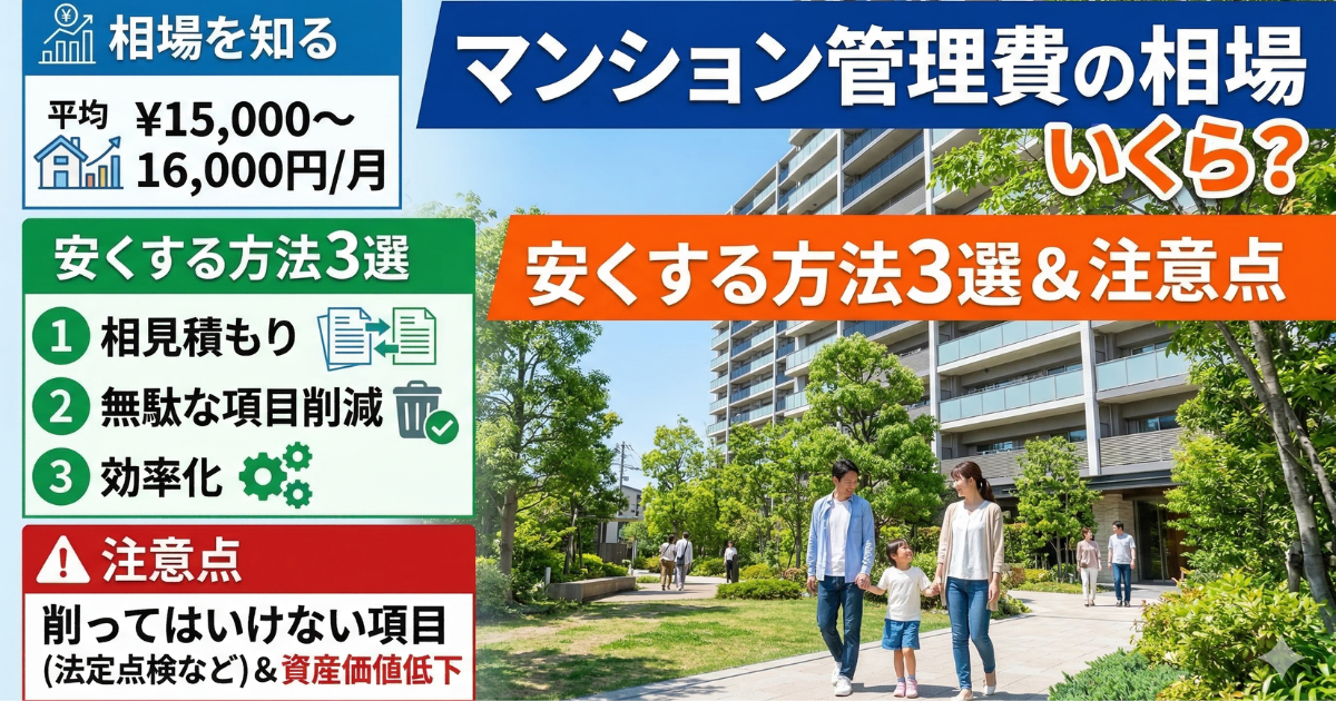 マンション管理費の相場はいくらなのか、安く方法を入れた、写真