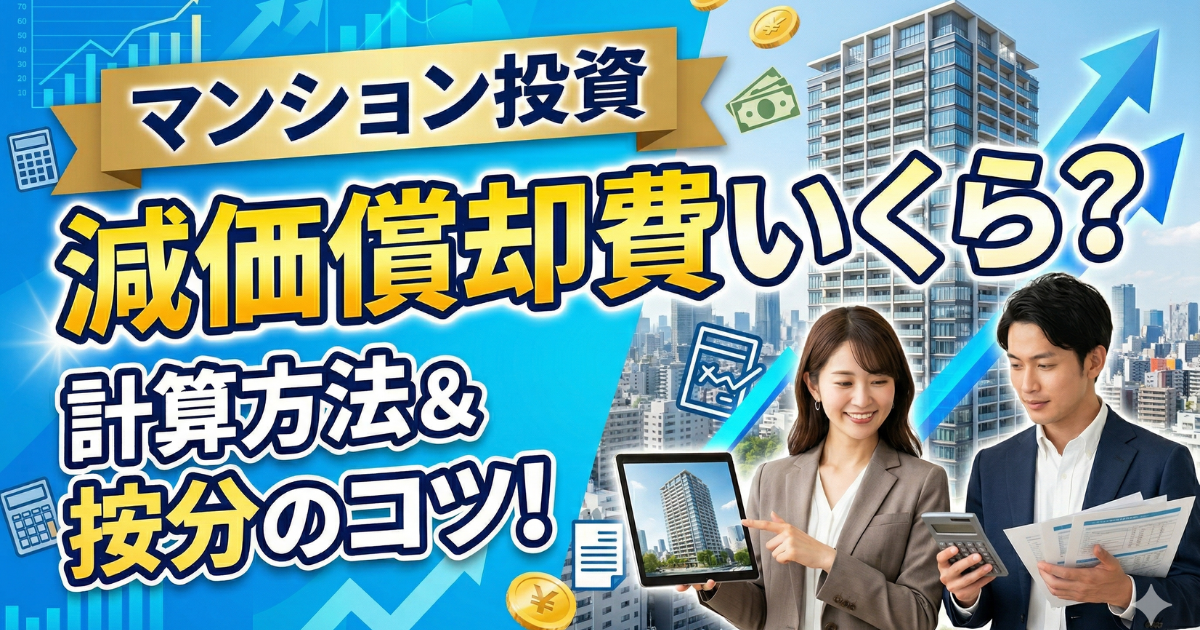 マンション投資の減価償却費はいくら?の計算方法と按分のコツを表した実写画像