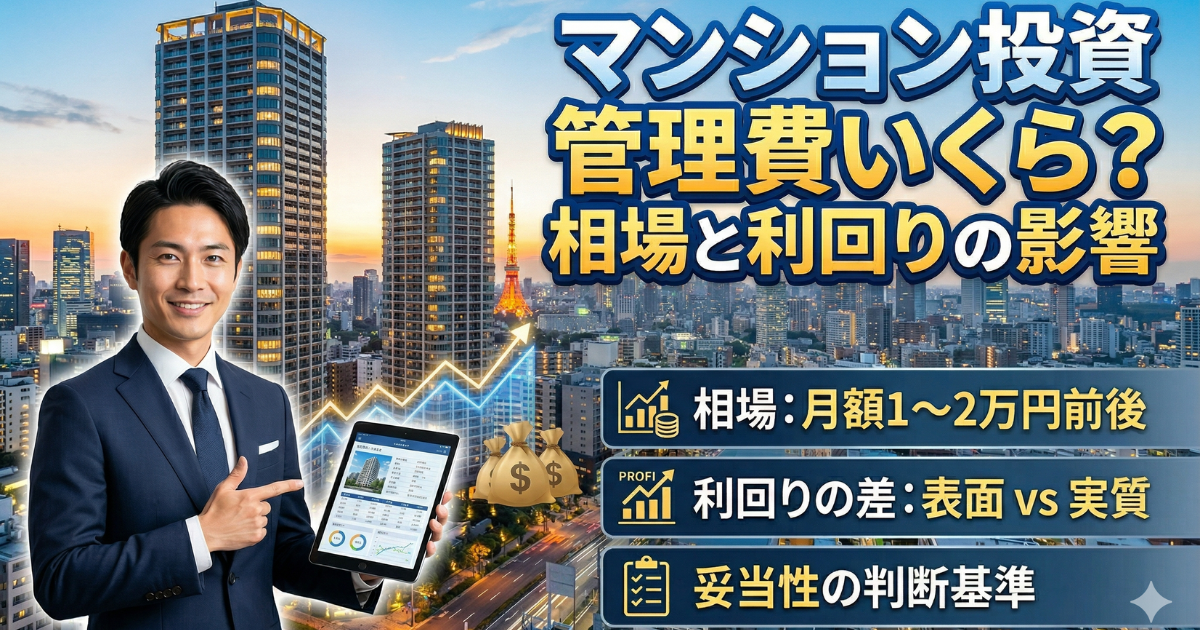 マンション投資の管理費はいくらになるかを表した画像