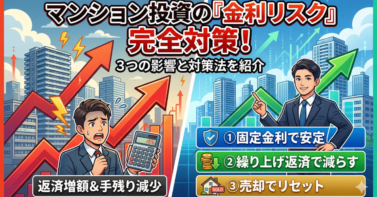 マンション投資の金利リスクの安全対策のイラスト画像