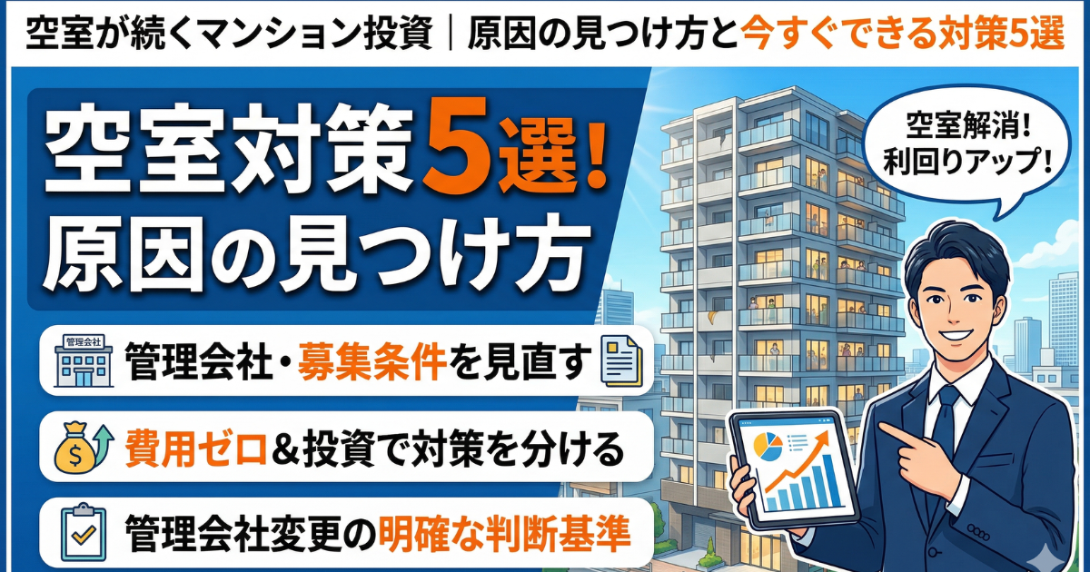 マンション投資の空室対策のイラスト図解