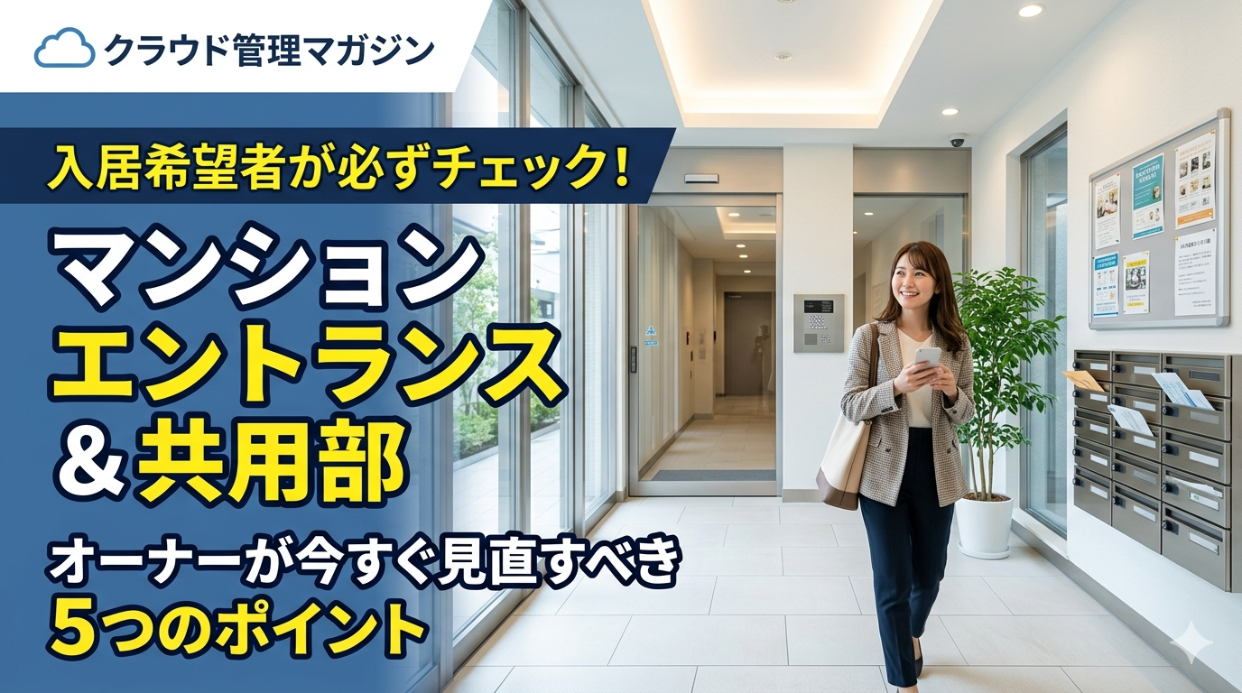 入居希望者が見ているマンションのエントランスとは？オーナーが整えるべき共用部のポイント