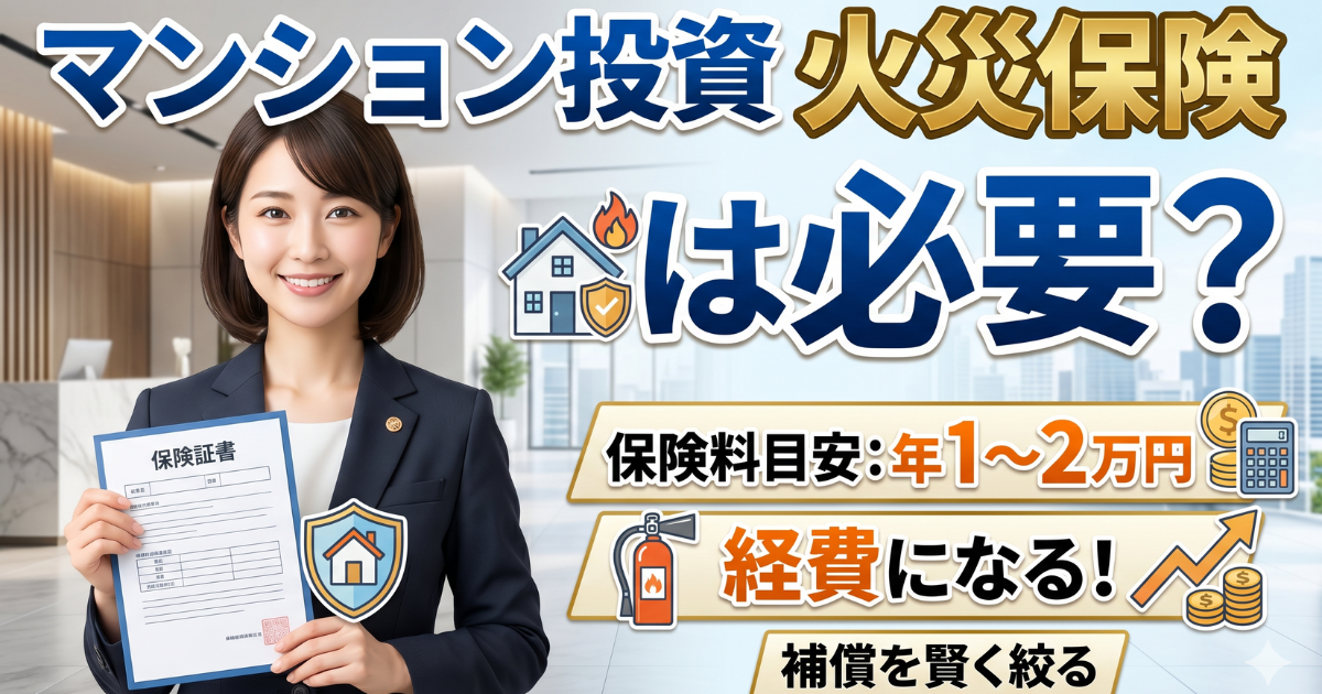 マンション投資に火災保険は必要かを表している実写写真