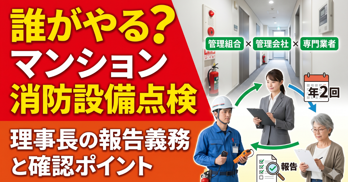 マンション消防設備点検は誰がやる？理事なら知っておきたい基礎知識