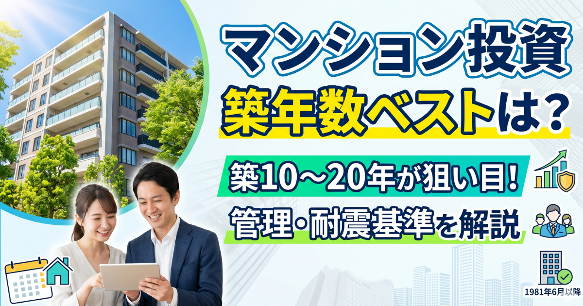 マンション投資の築年数ベストは?を実写画像で表したサムネイル