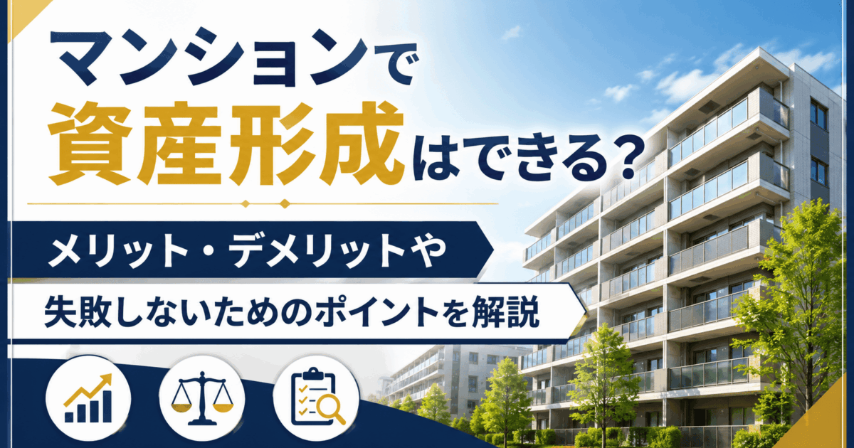 マンションで資産形成はできる？メリット・デメリットや失敗しないためのポイントを解説