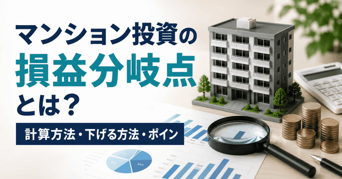 マンション投資の損益分岐点とは？計算方法・下げる方法・ポイン