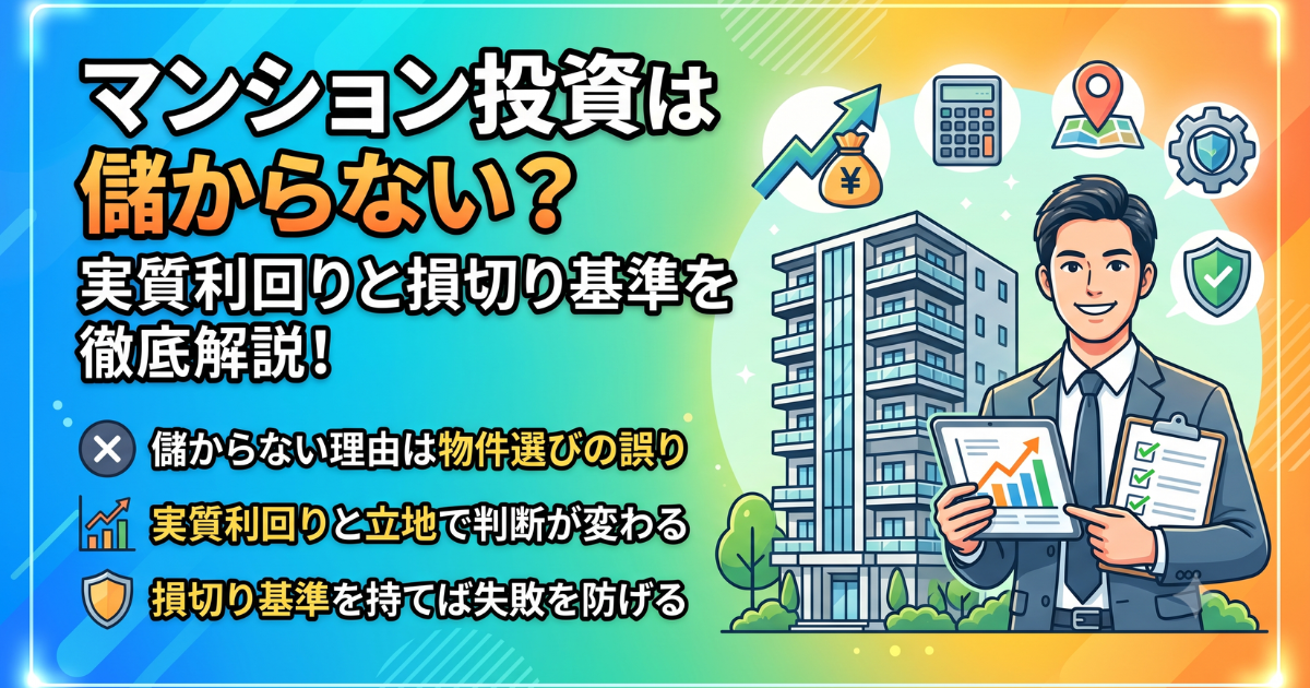 マンション投資はもうからない？のイラストサムネイル画像