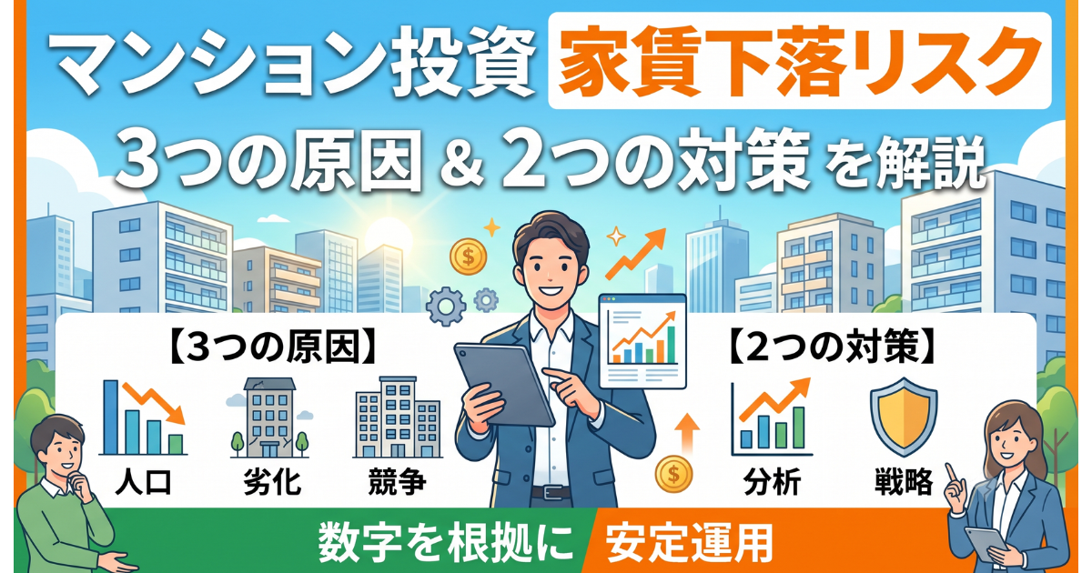 マンション投資の家賃下落リストについてのイラストサムネイル画像