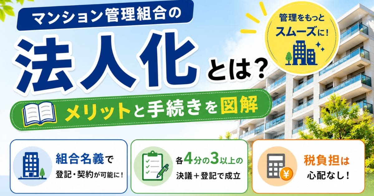マンション管理組合の法人化とは？｜メリットと手続きを図解