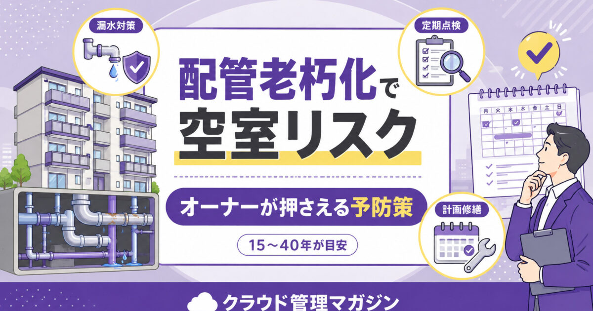 マンションの配管老朽化は空室リスクになる？オーナーができる予防策を解説