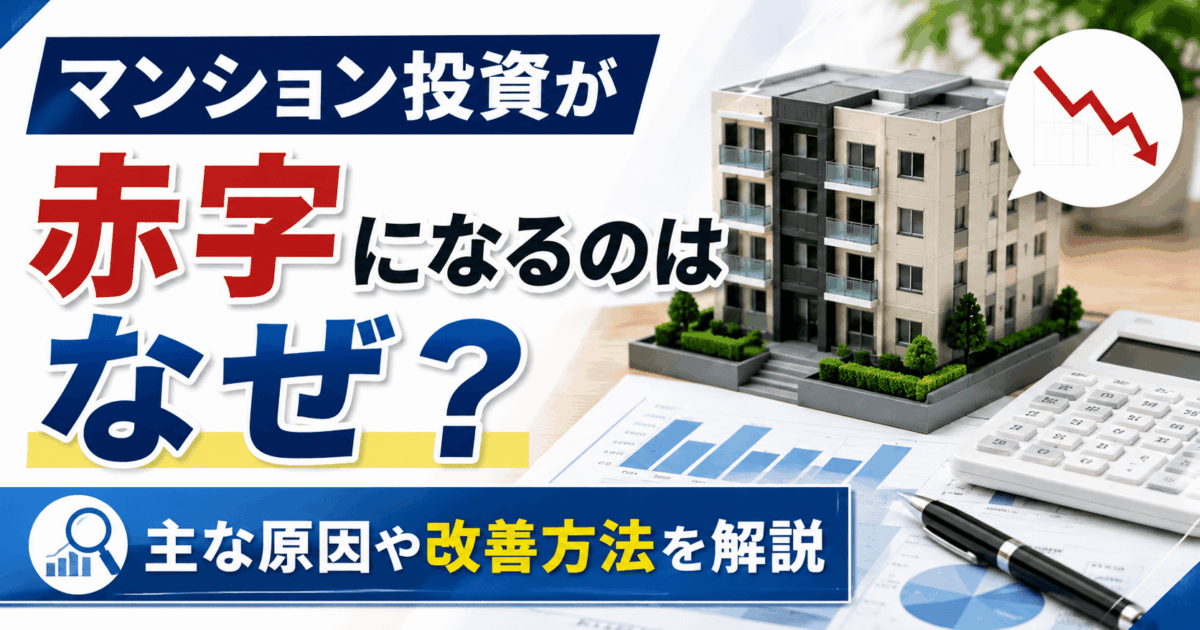 マンション投資が赤字になるのはなぜ？主な原因や改善方法を解説