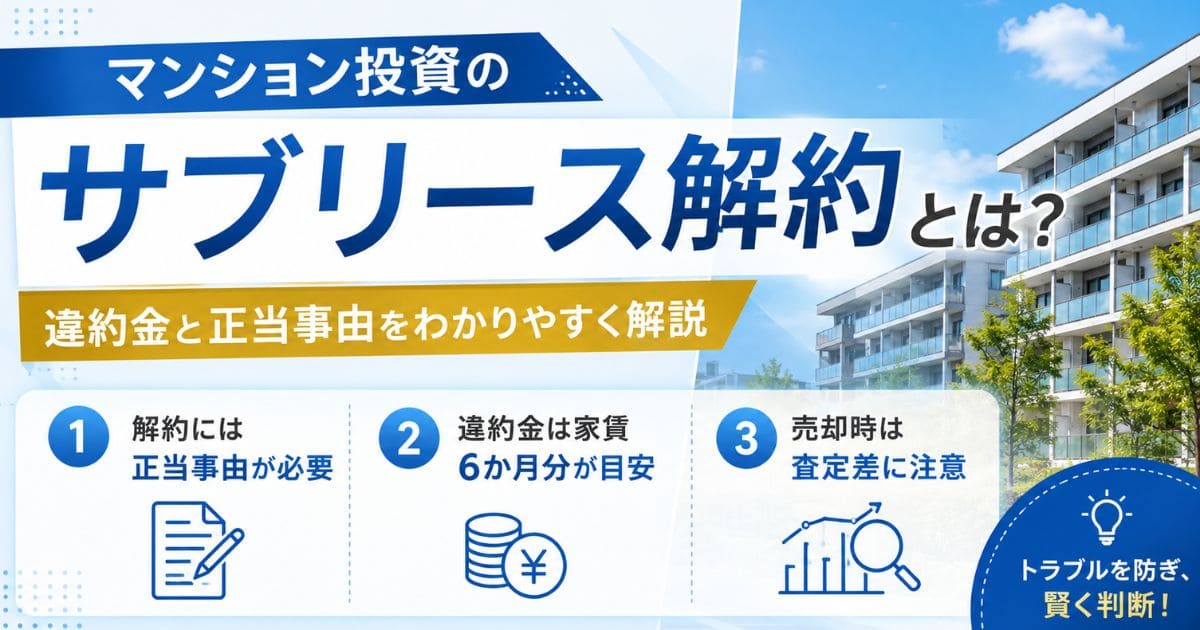 マンション投資のサブリース解約とは｜違約金と正当事由を解説