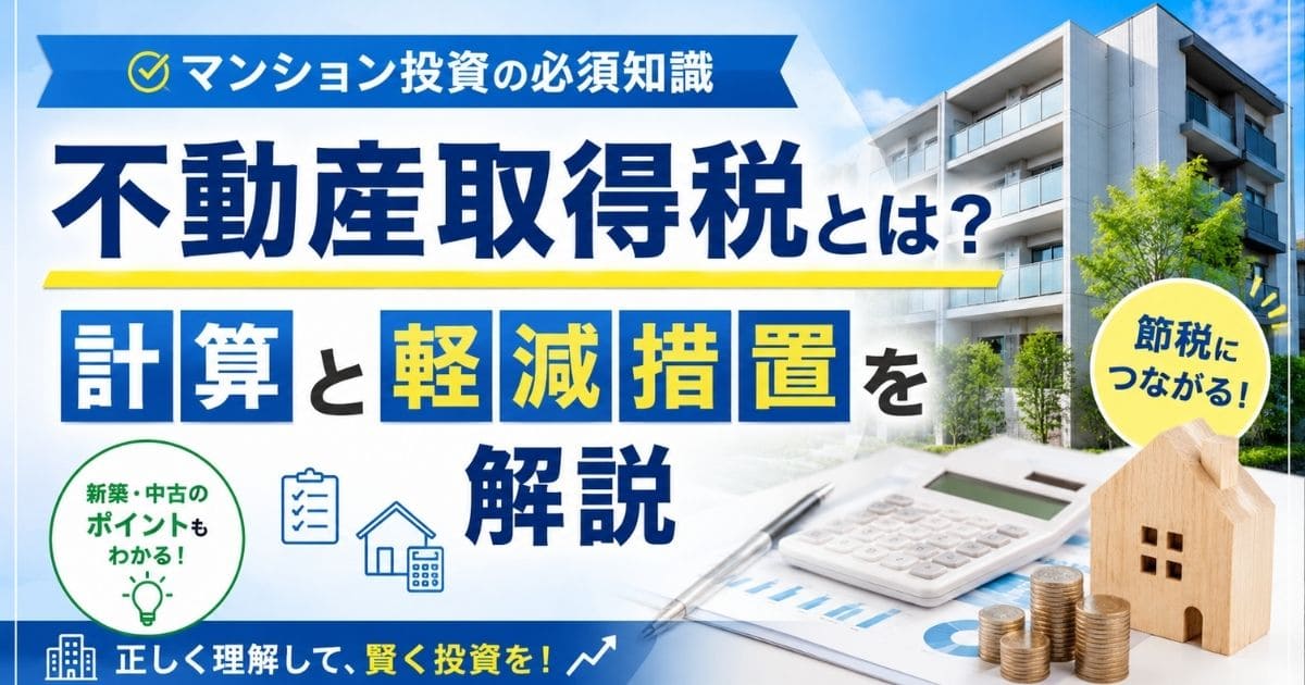 マンション投資の不動産取得税とは？｜計算と軽減措置を解説