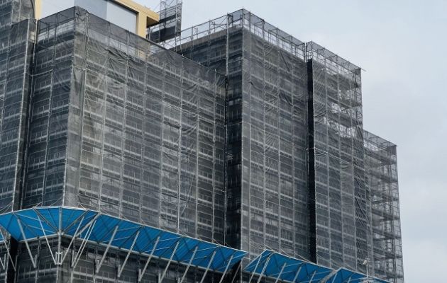 マンションの大規模修繕の様子