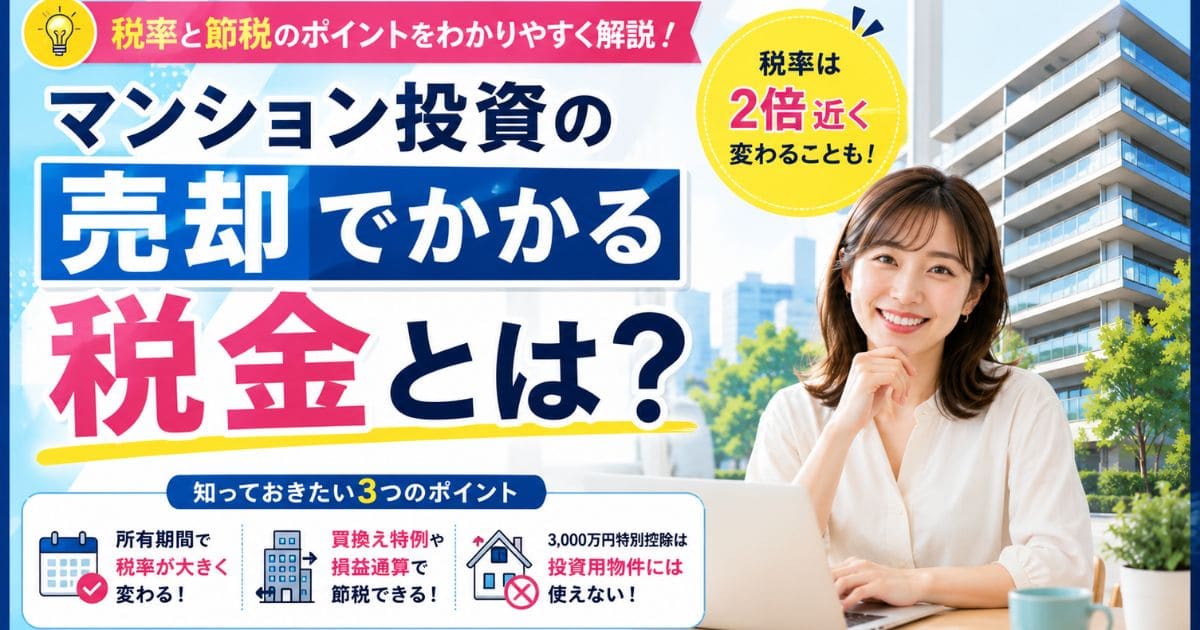 マンション投資の売却でかかる税金とは｜税率と節税を解説