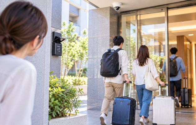 マンション管理で民泊してるかも？と住民が見ている写真