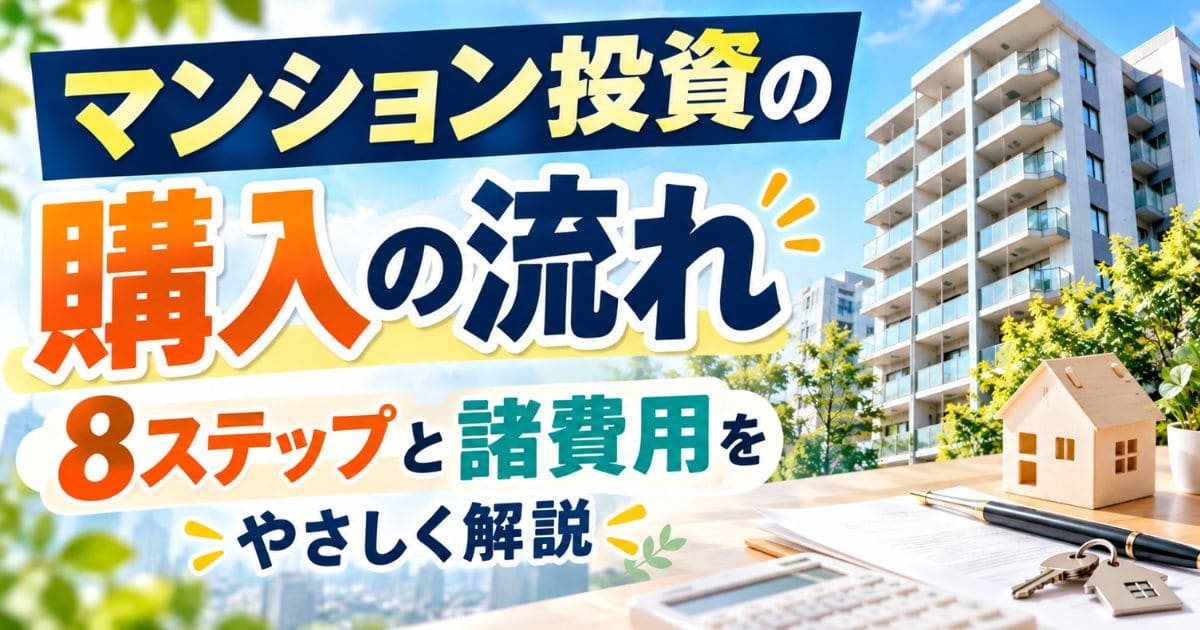 マンション投資の購入の流れ｜8ステップと諸費用をやさしく解説