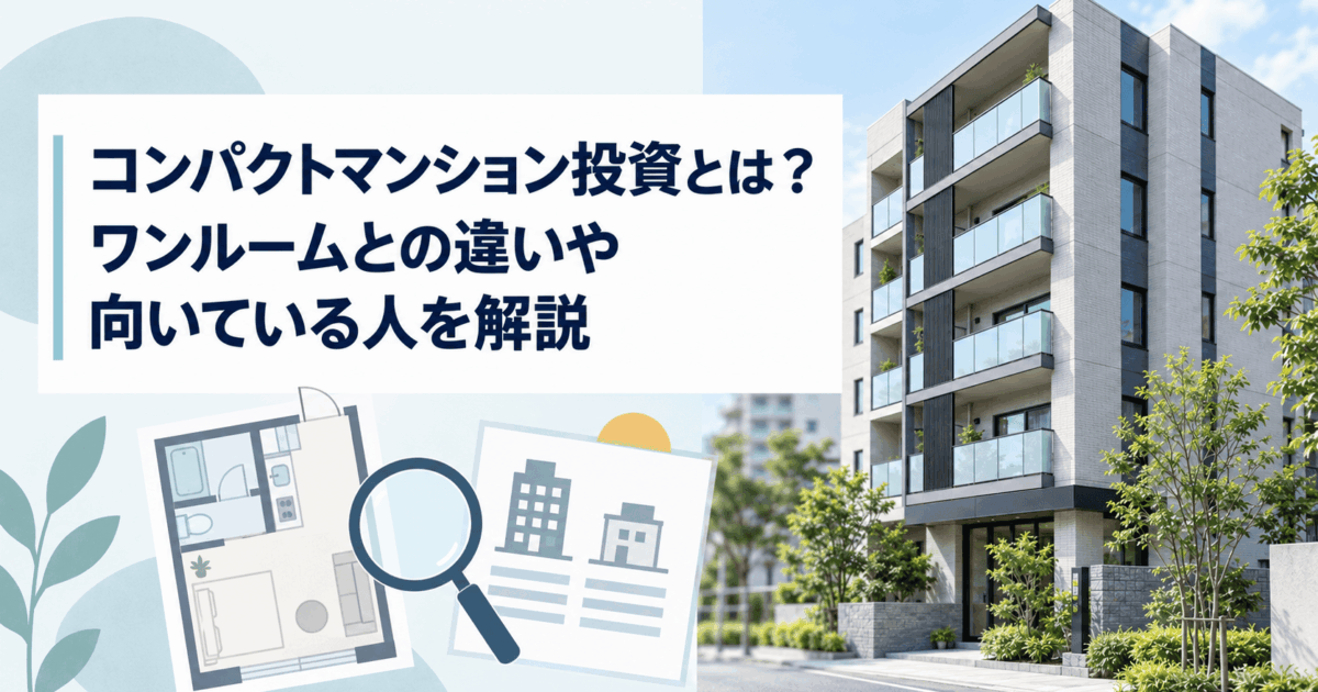 コンパクトマンション投資とは？ワンルームとの違いや向いている人を解説