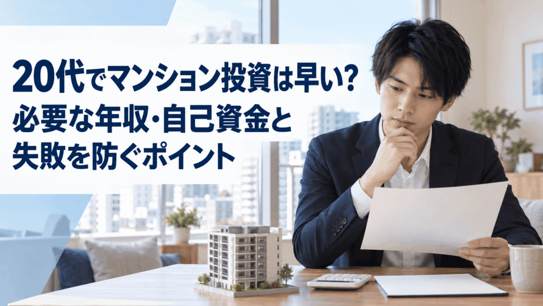 20代でマンション投資は早い？必要な年収・自己資金と失敗を防ぐポイント