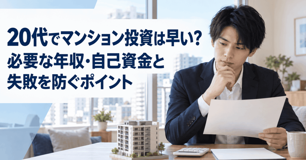 20代でマンション投資は早い？必要な年収・自己資金と失敗を防ぐポイント