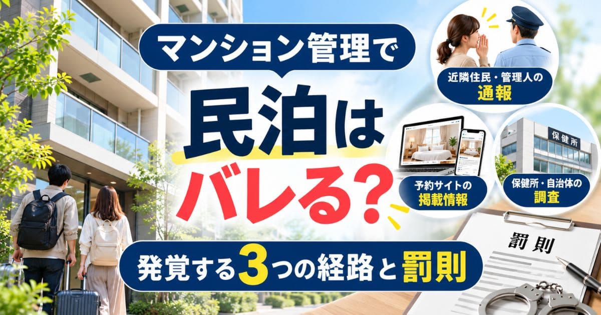 マンション管理で民泊はバレる？｜発覚する3つの経路と罰則
