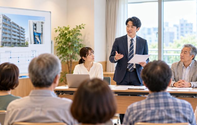 インターネット導入についての総会をしている様子の写真