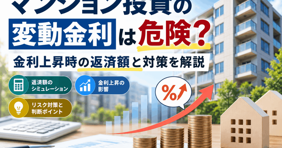 マンション投資の変動金利は危険？金利上昇時の返済額と対策を解説