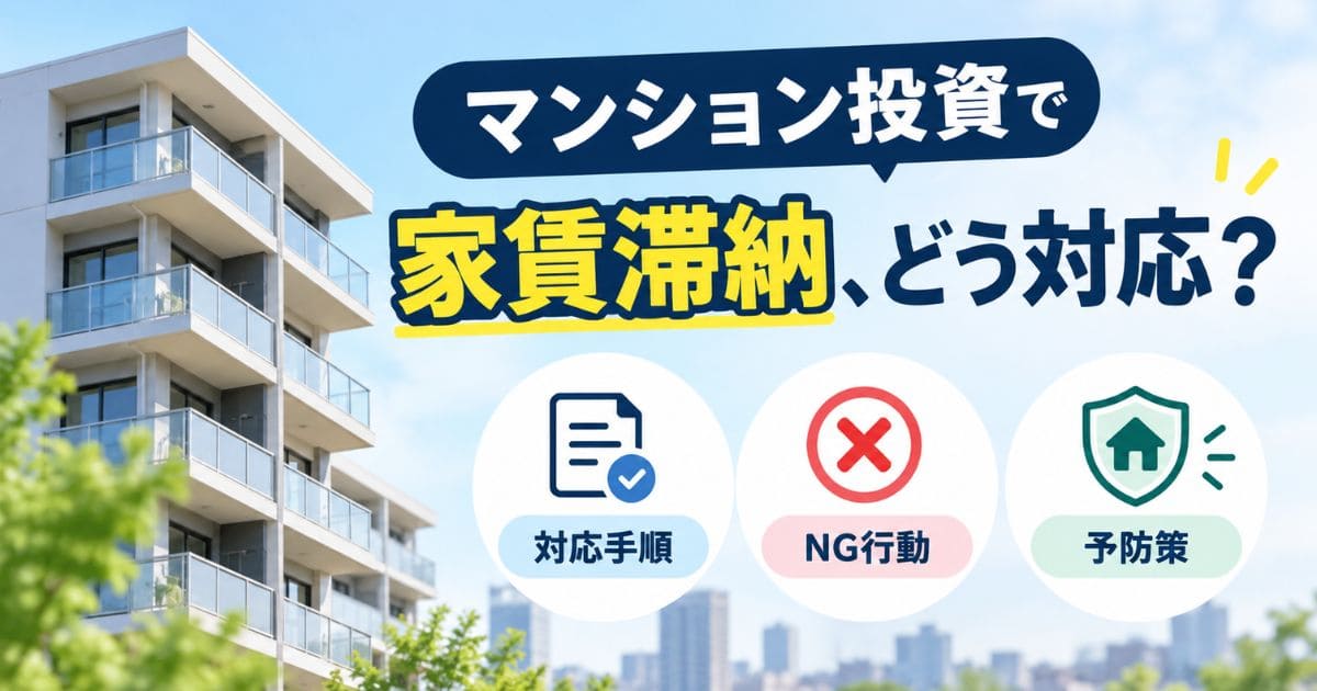 マンション投資で家賃滞納、どう対応？｜手順・NG行動・予防策