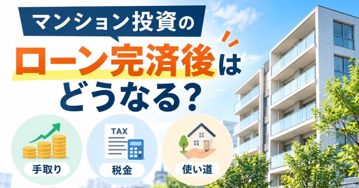 マンション投資のローン完済後はどうなる？手取り・税金・使い道