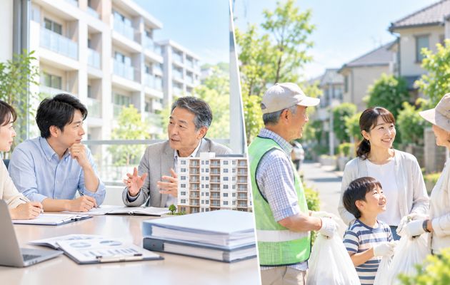 管理組合と町内会の違いを表している写真