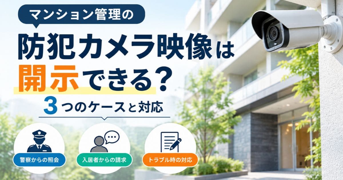 マンション管理の防犯カメラ映像は開示できる？3つのケースと対応